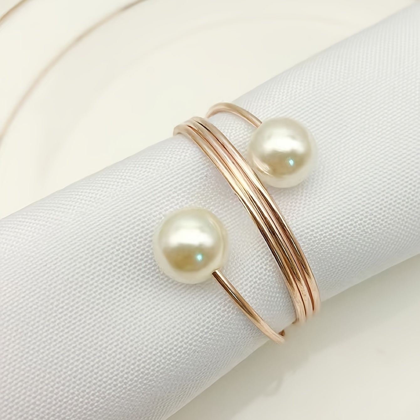 Pearl Napkin Rings for Weddings & Parties Elegant Table Decor
