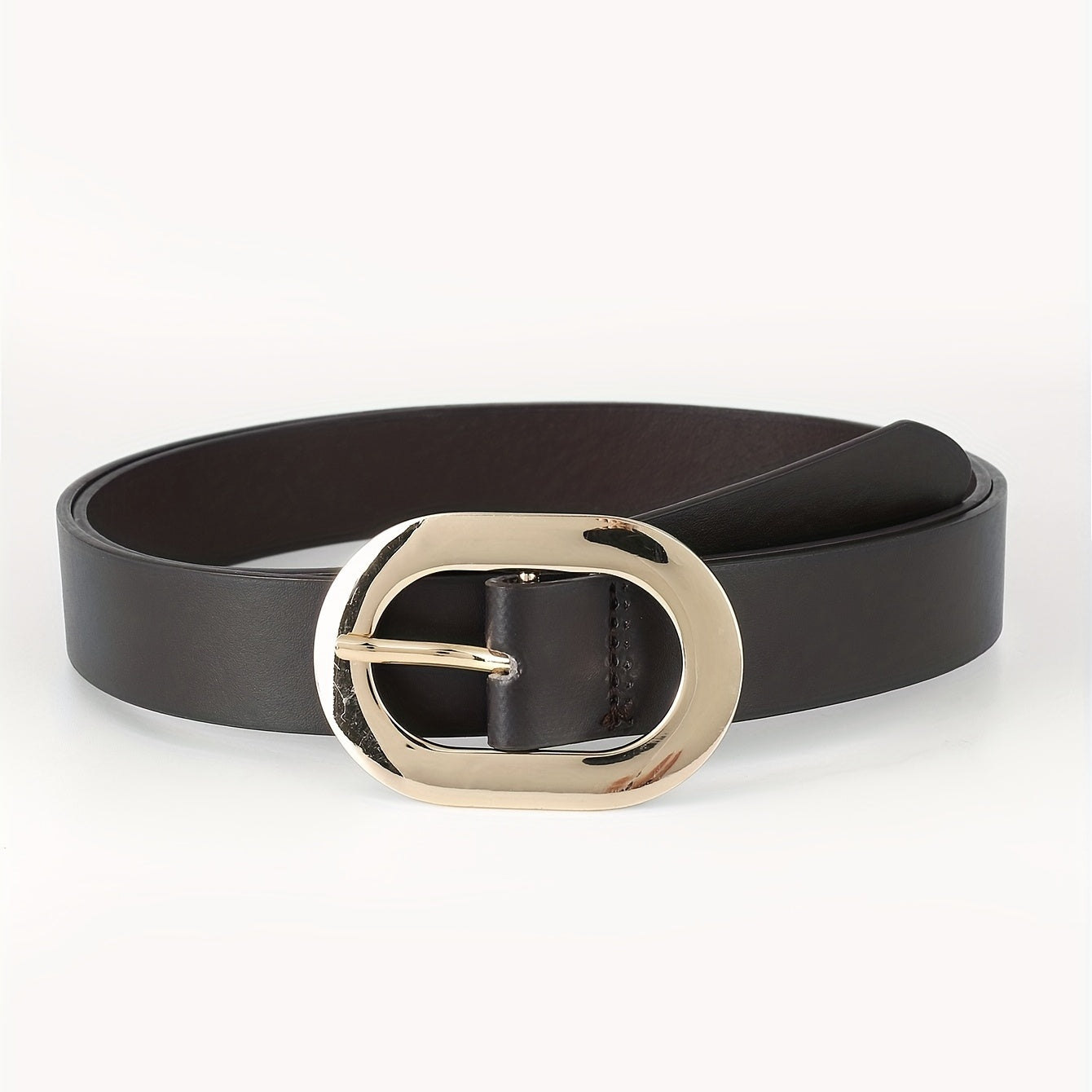 Wide Dark Brown PU Belt for Women