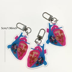 Heart Shaped Keychain Transparent Plastic Accessory for Couples & Friends