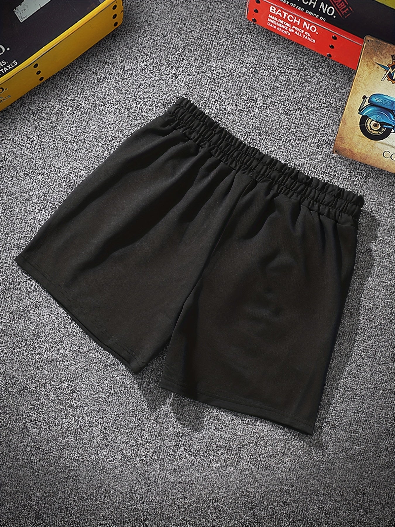 Men's Casual Letter Print Track Shorts Drawstring Waist Summer Workout Shorts