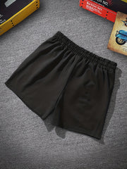 Men's Casual Letter Print Track Shorts Drawstring Waist Summer Workout Shorts