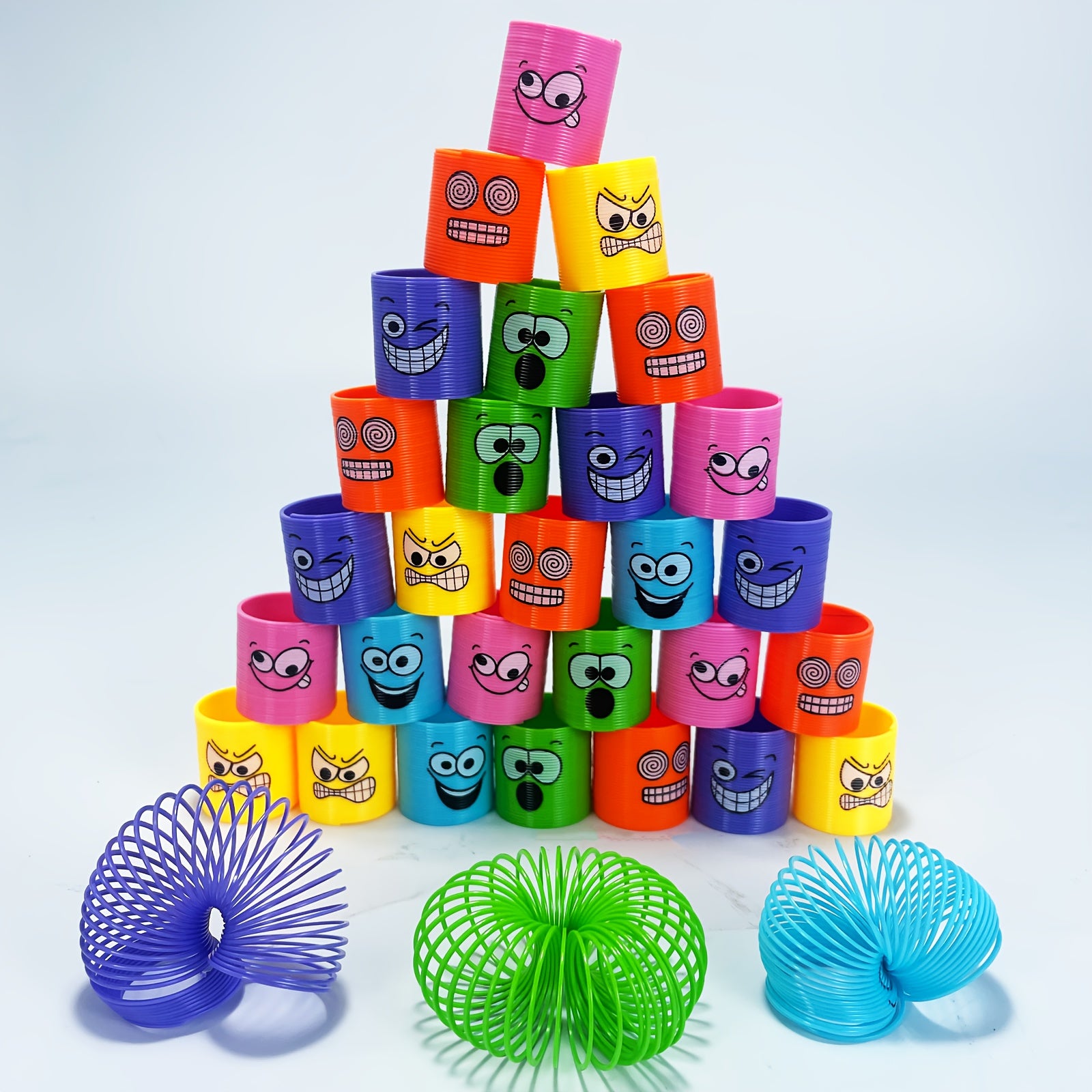 Colorful Elastic Rainbow Spring Rings - Fun Party Favors
