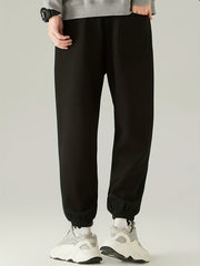 Men's Drawstring Button Wrinkle Pocket Sweatpants Loose Jogger Pants