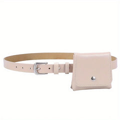 Women's Leather Belt with Removable Mini Waist Bag