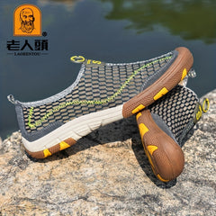 LAORENTOU Men's Breathable Slip On Casual Shoes Non slip Soft Sole Sneakers