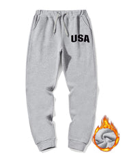 Men's Graphic Sherpa Fleece Drawstring Sweatpants