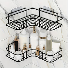 1pc Punch Corner Shelf Bathroom Rack Shelf Bathroom Toilet Seamless Wall Mounted