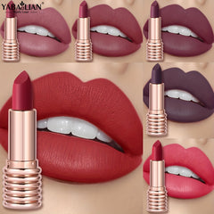 YABAOLIAN Matte Lipstick Non Stick Cup Alcohol Makeup Waterproof Long Lasting