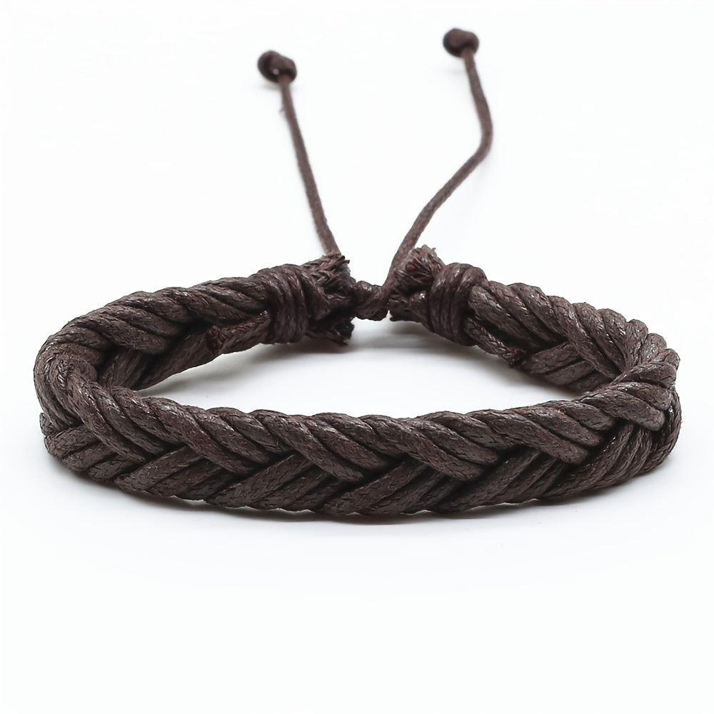 Vintage Brown Rope Woven Men Bracelets For Women Homme Gift Jewelry