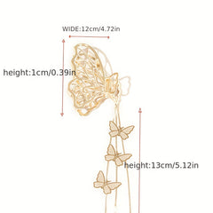Metal Hollow Butterfly Hair Claw With Tassels Lady Thick Hair Barrette