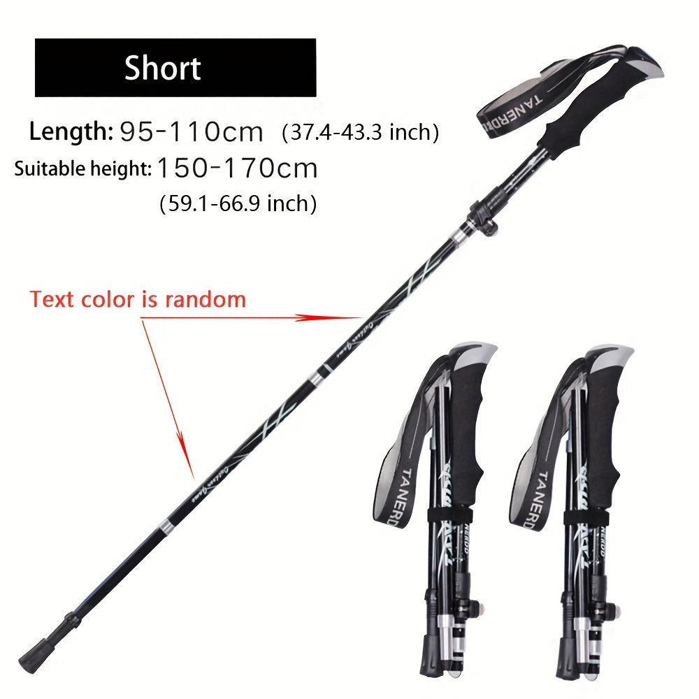 2pcs Collapsible Walking Sticks Ultralight Trekking Poles Telescopic Hiking Pole