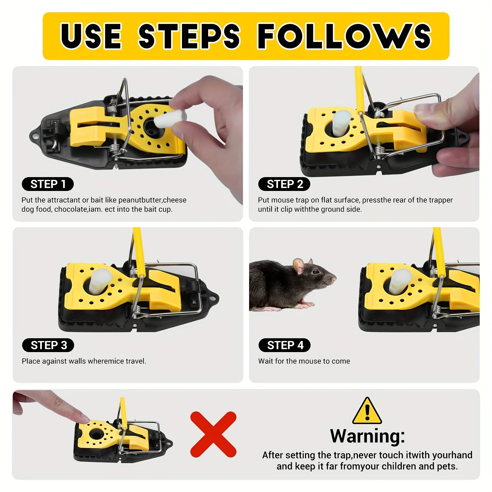 4pc Mouse Traps Quick & Safe Indoor Mice Traps