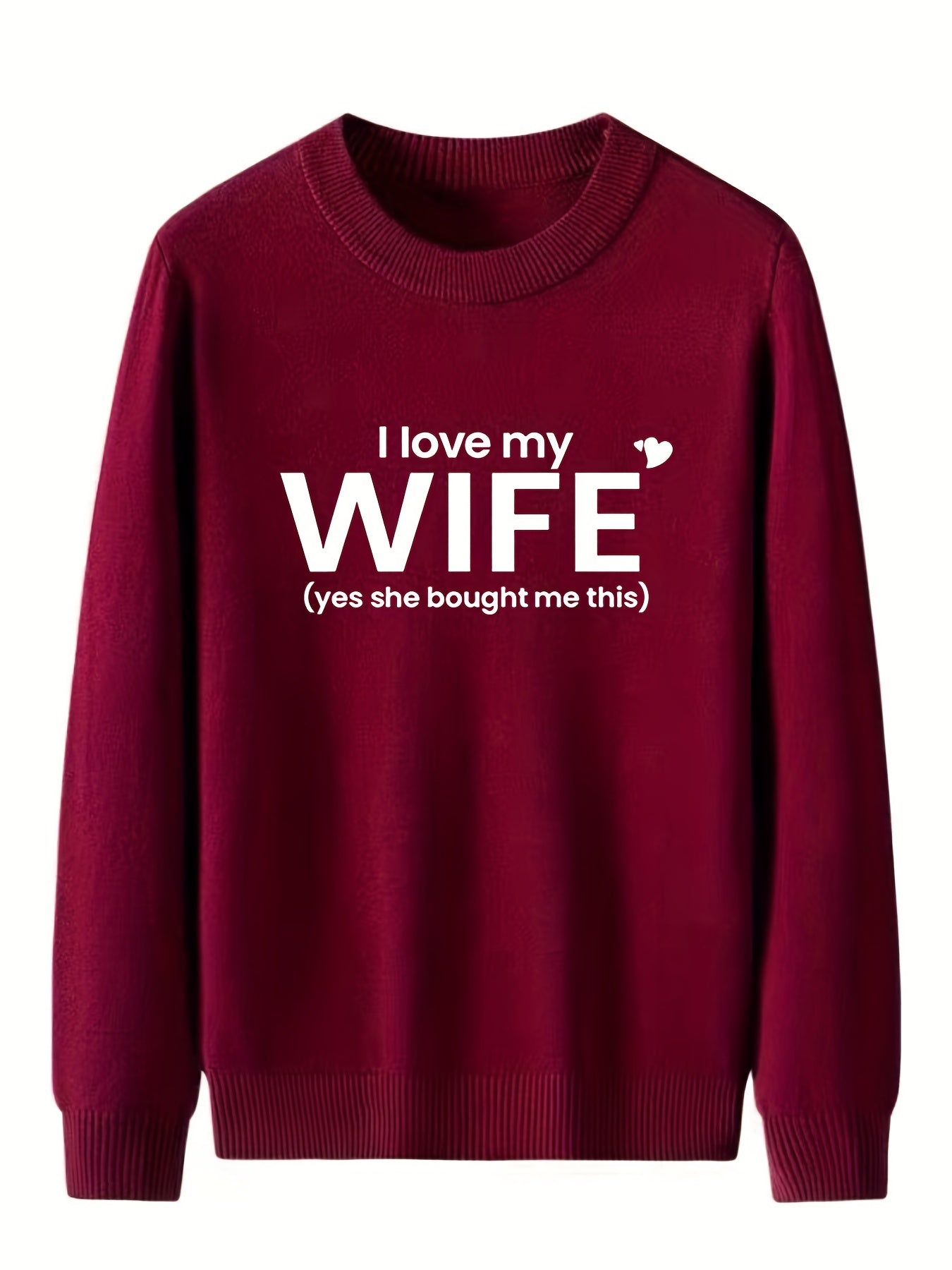 Funny I Love My Wife Pattern Men's Sweater