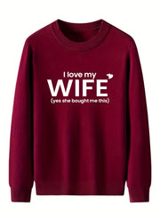 Funny I Love My Wife Pattern Men's Sweater