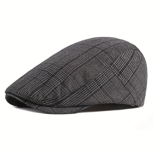 Men's Checkered Beret Duck Tongue Cap