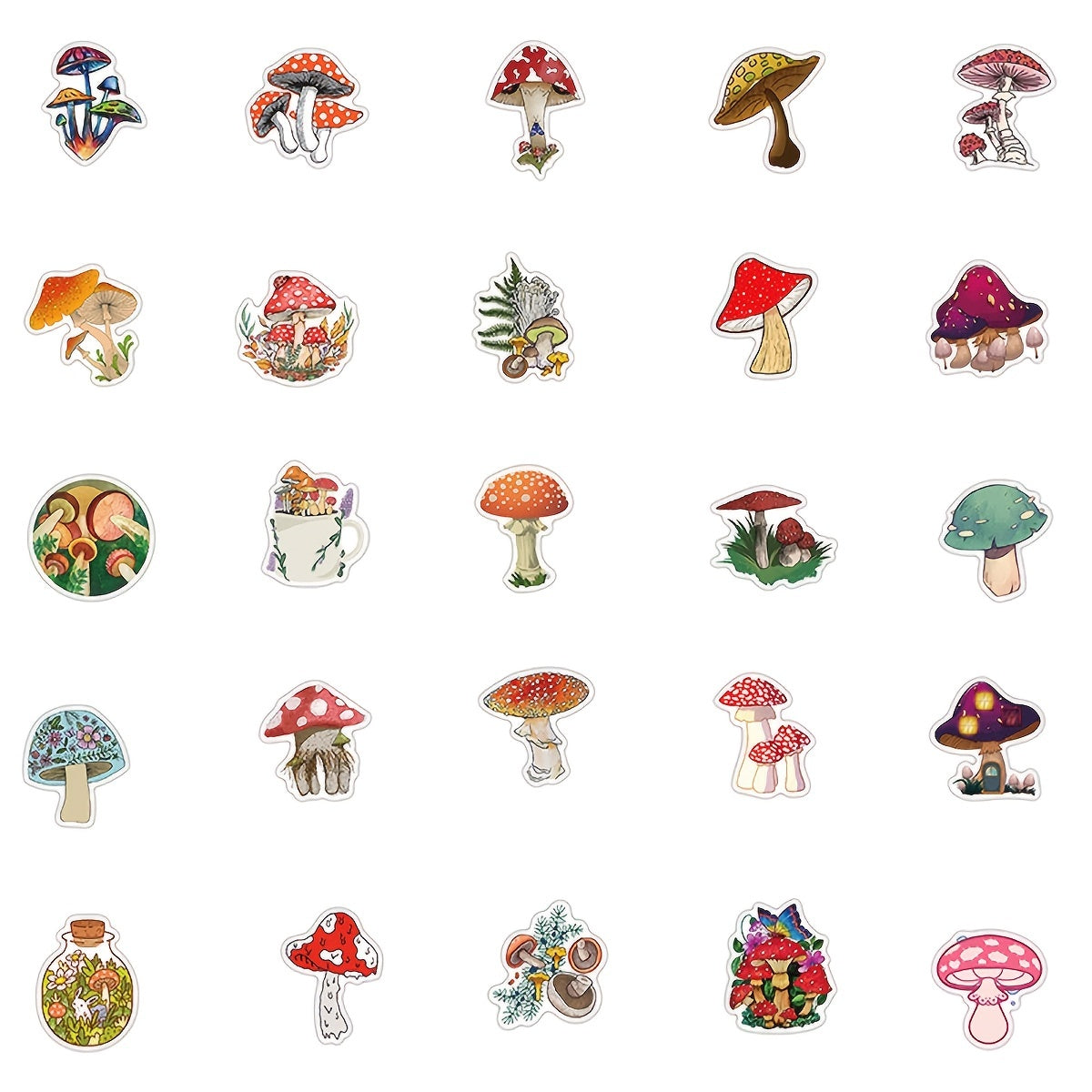 50pcs Doodle Stickers Waterproof for Journals Suitcases Phones