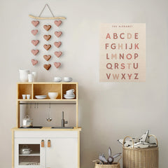 Adorable Alphabet Poster Dusty Pink Wall Decor