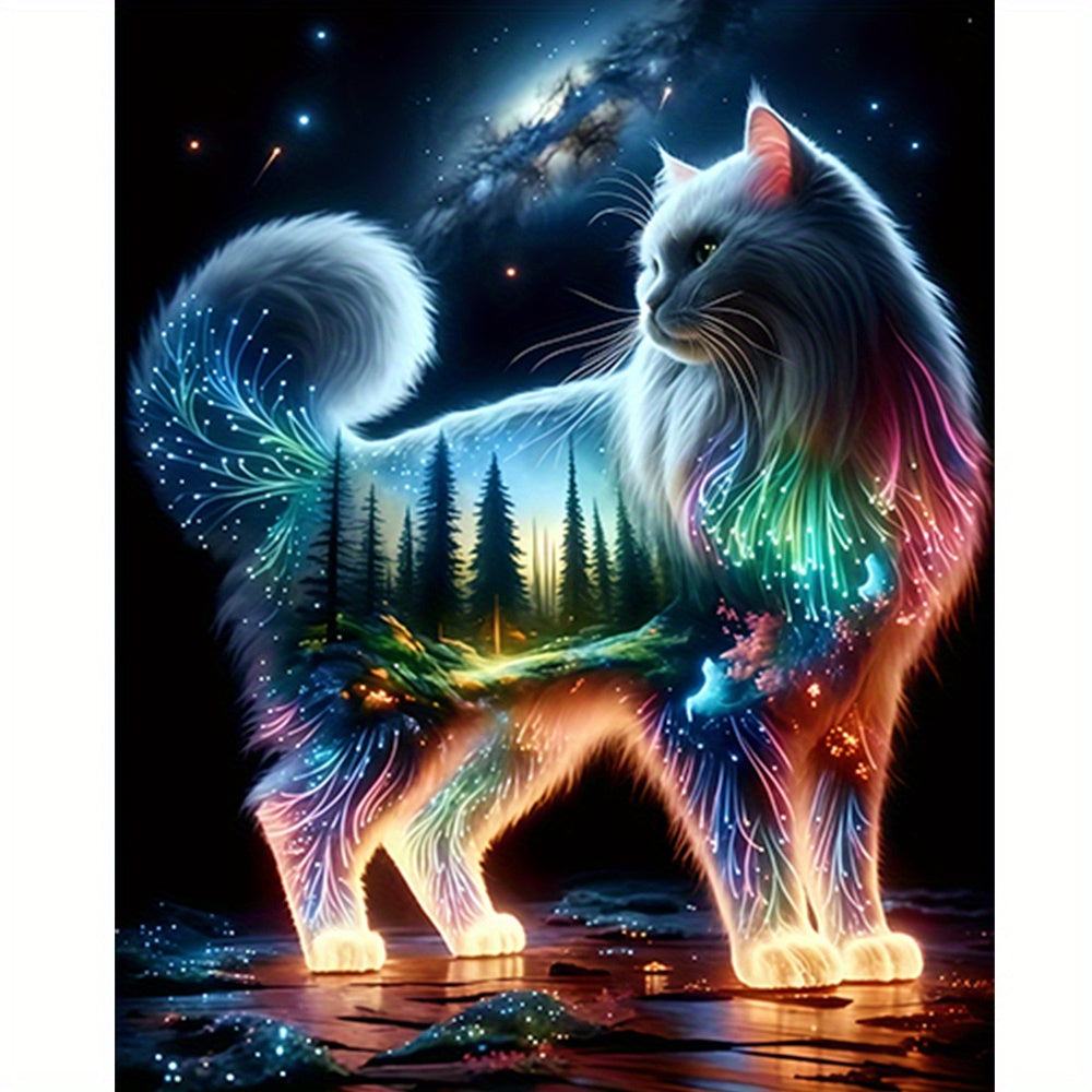 Luminous Cat Acrylic Painting Kit 40x50 Frameless DIY Art Set