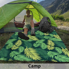 Waterproof Picnic Mat with Starfish and Shell Pattern for Camping