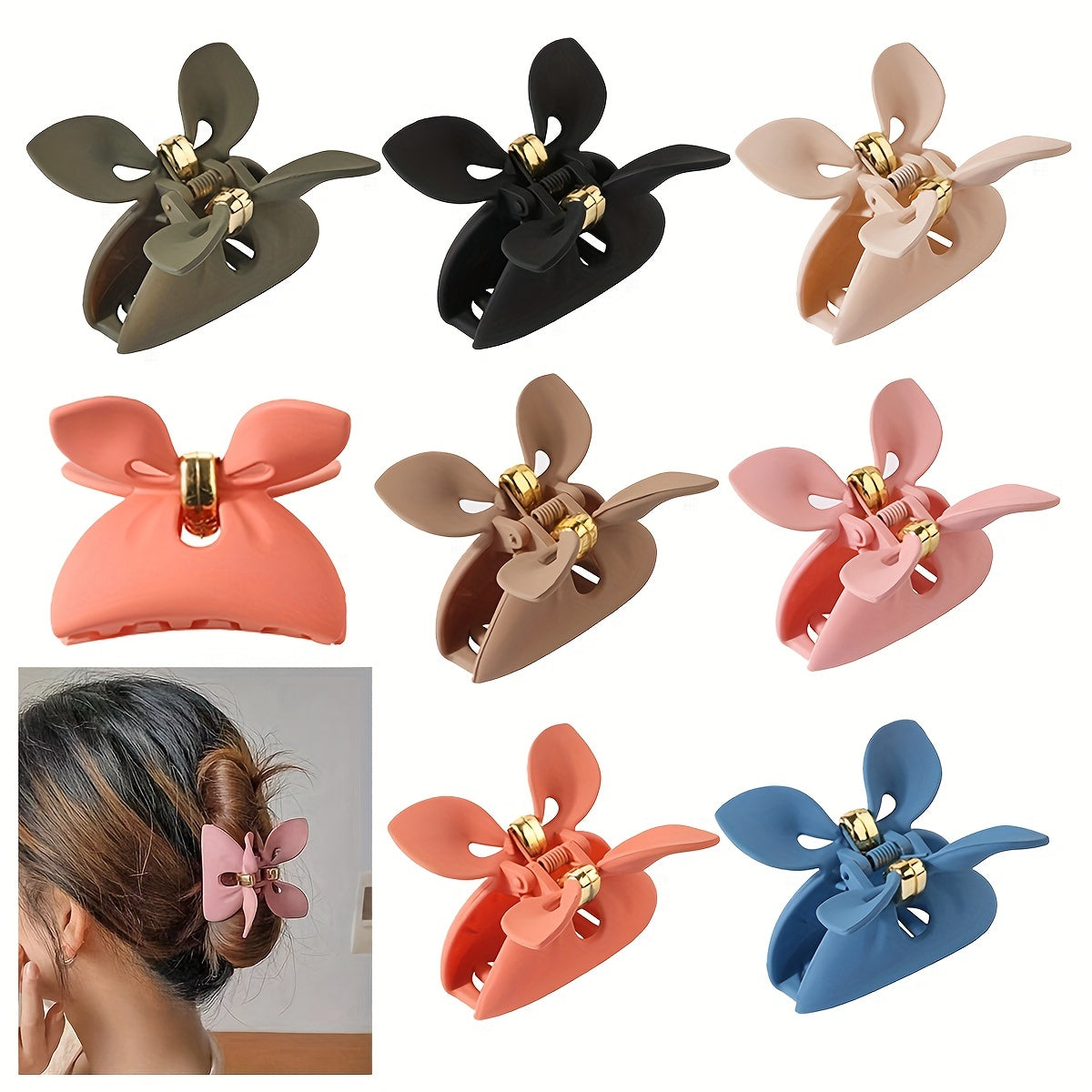 Matte Solid Hair Claw Clip Small Acrylic Non Slip Strong Hold Grip