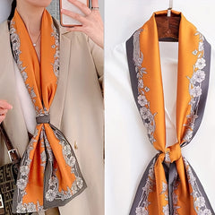 Geometric Print Silk Neck Scarf Bandana Hair Accessories