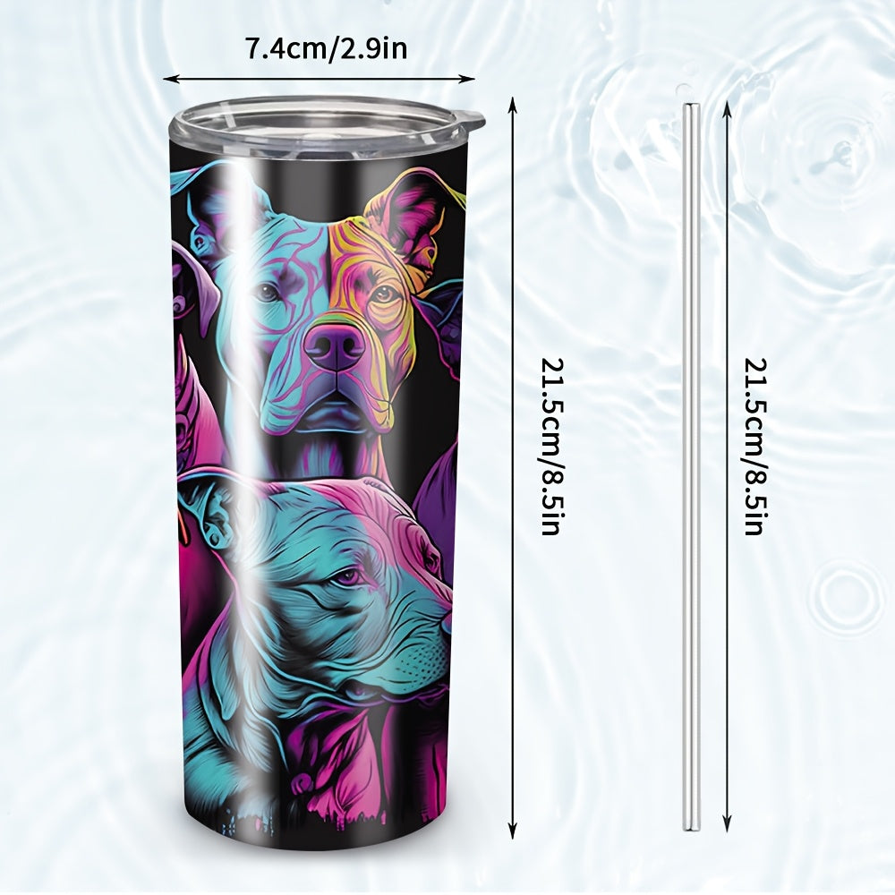 Colorful Dog Steel Tumbler Insulated Travel Mug
