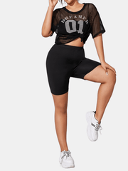  Solid Stretch Skinny Fit Biker Shorts