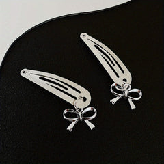 2pcs Heart & Cross Decor Hair Clip Metal Snap Clip Y2K Non Slip Hollow