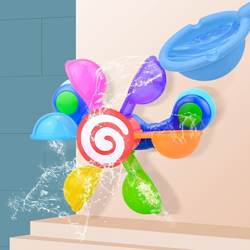 Colorful Waterwheel Bathing Sucker Shower Toy for Kids