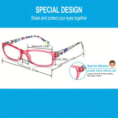 Pattern Print Light Blocking Reading Glasses For Women UV Protection