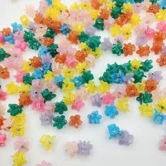 30Pcs Flower Mini Hair Clip Claw for Baby Girls - Bright Colors