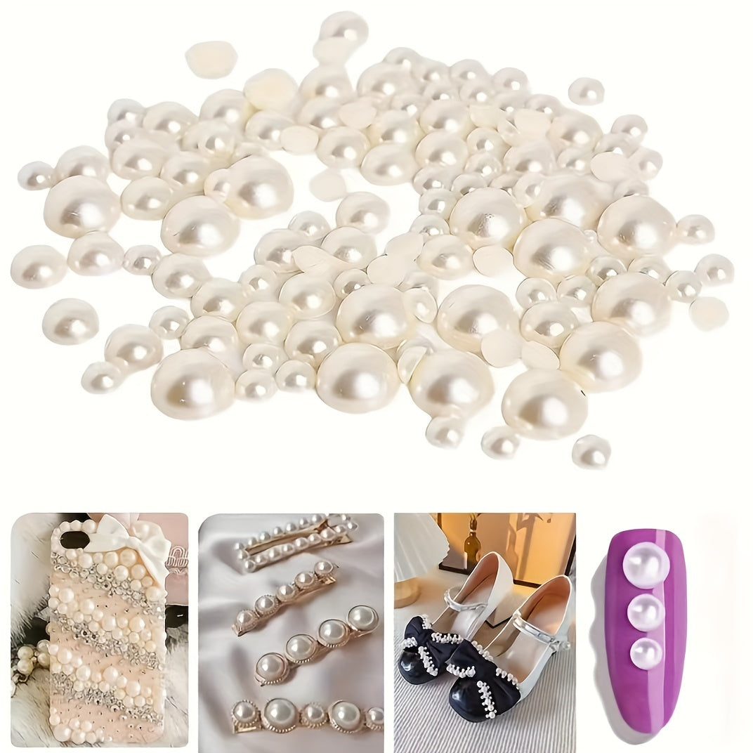 5000pcs 2 16mm Half Round Plastic Flat Pearl for DIY Crafts High Brightness