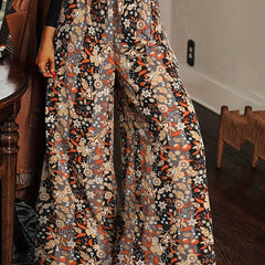  Random Print High Rise Wide Leg Pant