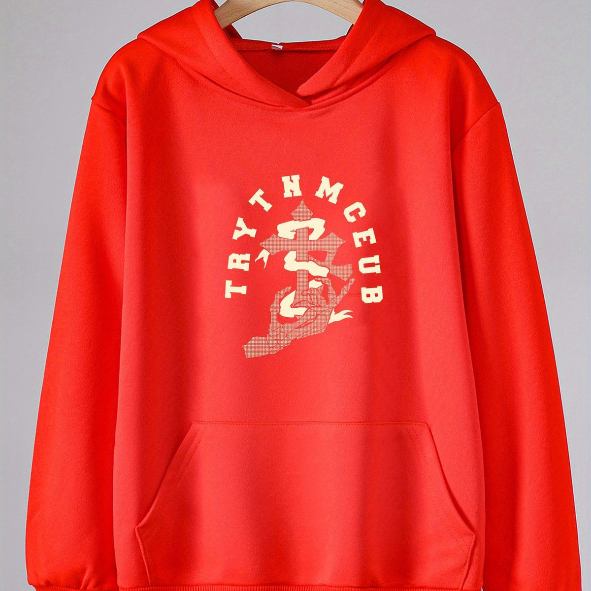 Girls Hand Bone Pattern Hooded Sweatshirt for Spring/Autumn