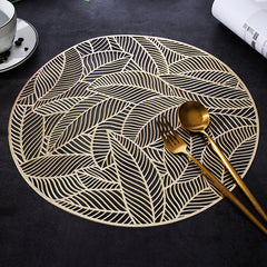 Leaf PVC Hollow Out Round Placemat Heat Insulation Mat