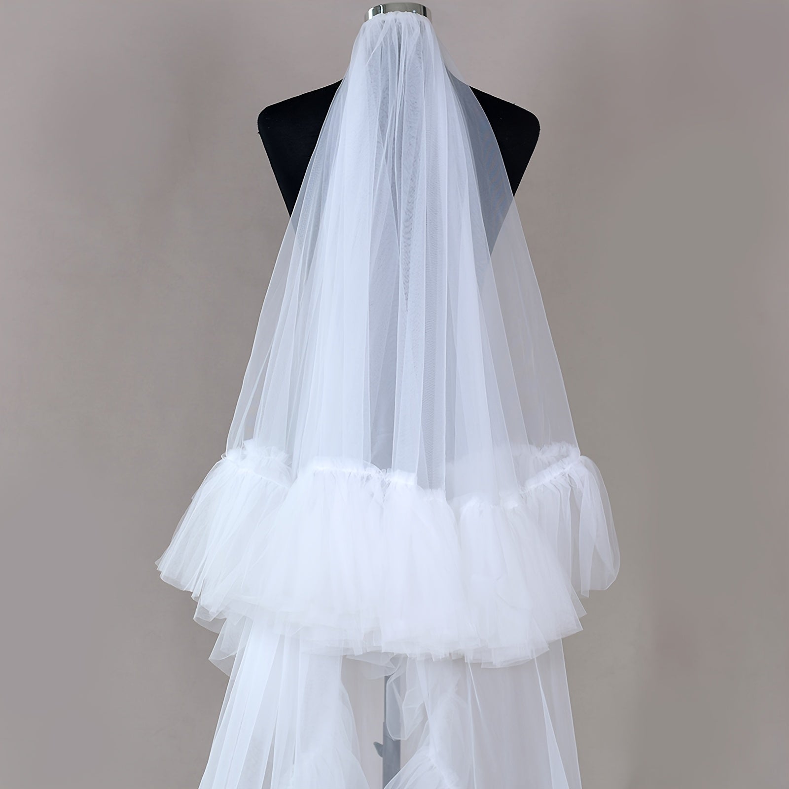 Layered Bridal Veil and Train for Wedding