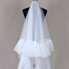 Layered Bridal Veil and Train for Wedding