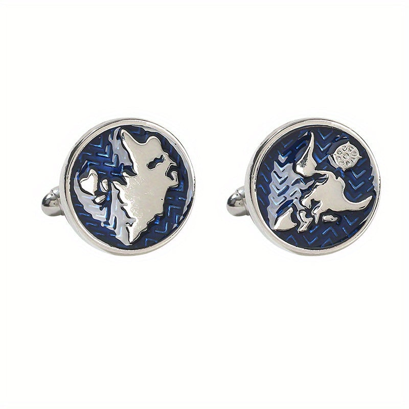 Map Cufflinks Mens Shirt Stud Cufflinks