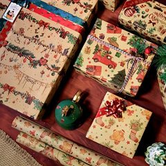 6pcs Christmas Gift Wrapping Paper Gift Boxes Holiday Crafts Decorations