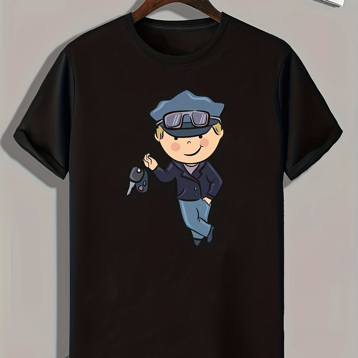 Cartoon Boy Print Men's Graphic T-shirt for Summer
