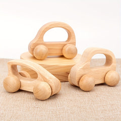 Wooden Kids Push And Grip Car 33cm Small Car Baby Muscle Training Grip Toy