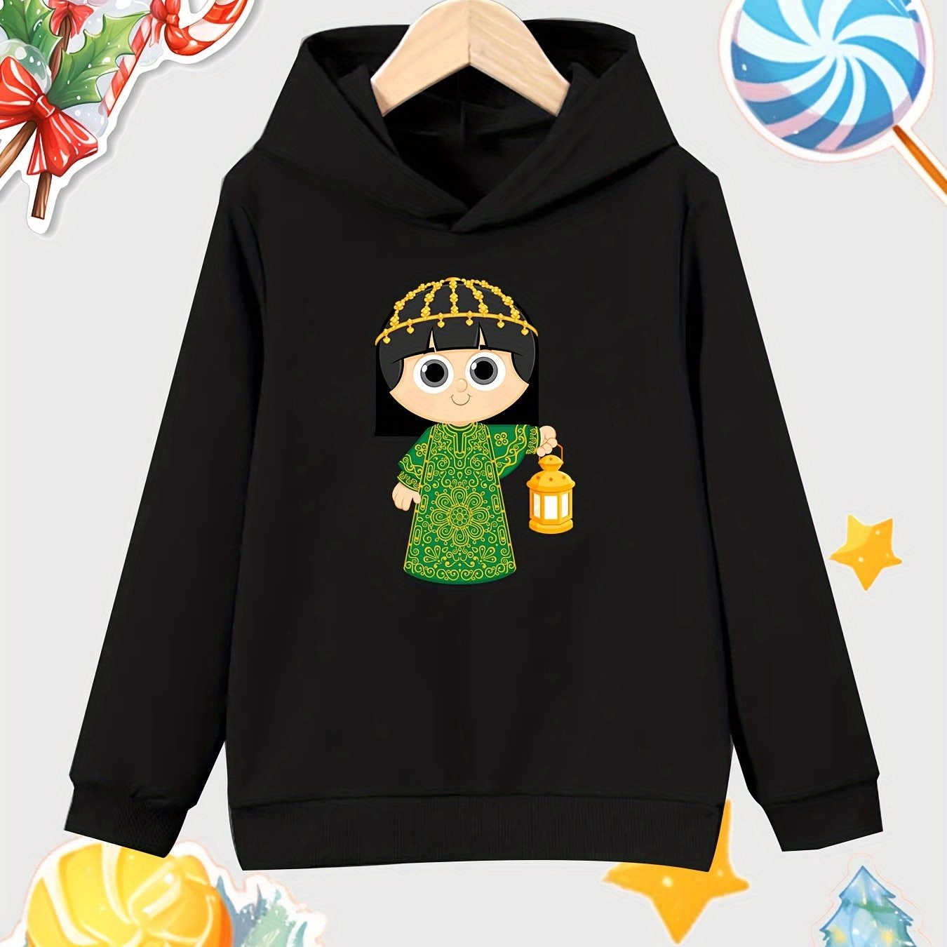 Girl Lantern Print Hooded Sweatshirt