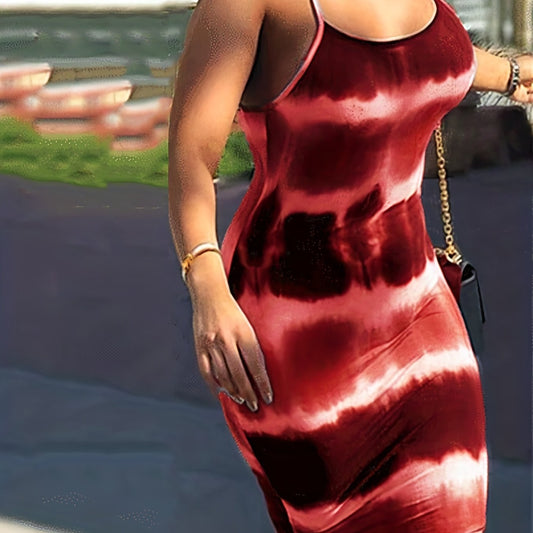  Tie Dye Round Neck Cami Dress