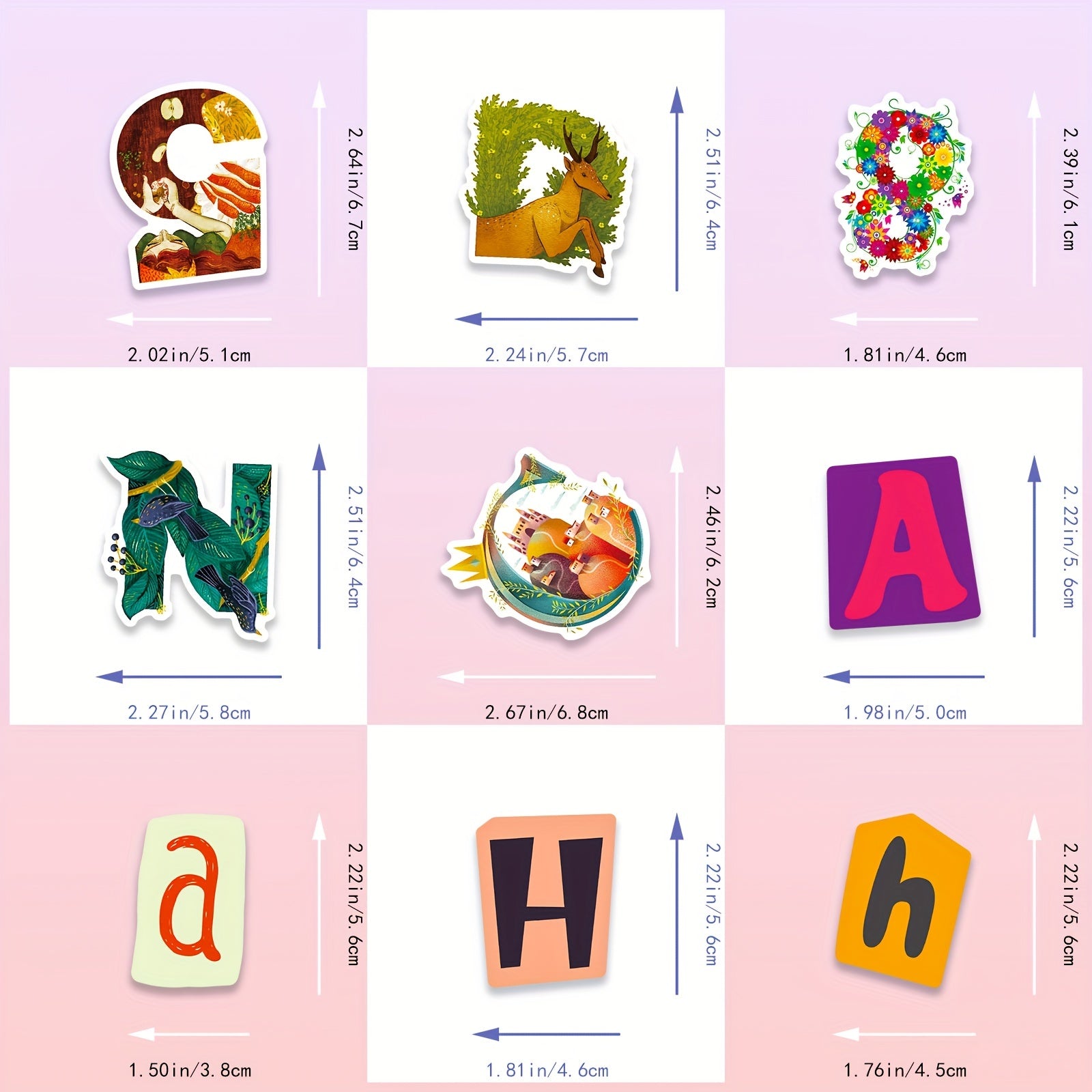 100pcs Educational Doodle Letter Number Stickers