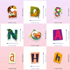 100pcs Educational Doodle Letter Number Stickers