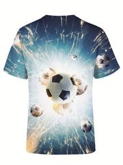 Flying Football 3D T Shirt Kids Short Sleeve Summer Tops