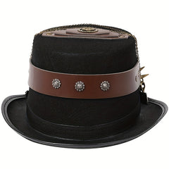 Steampunk Hats with Goggles PU Leather Men's Hat