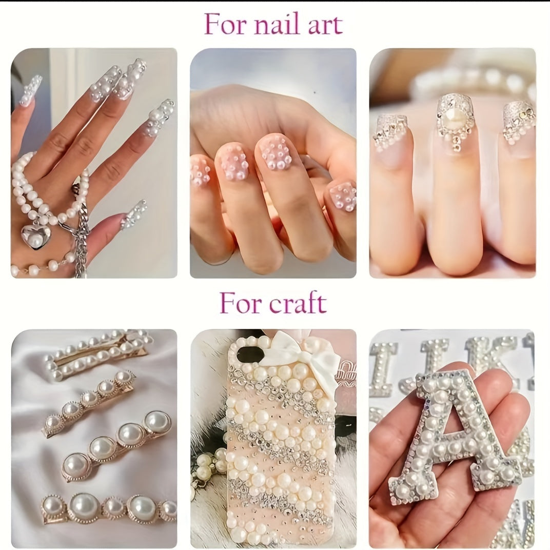 5000pcs 2 16mm Half Round Plastic Flat Pearl for DIY Crafts High Brightness