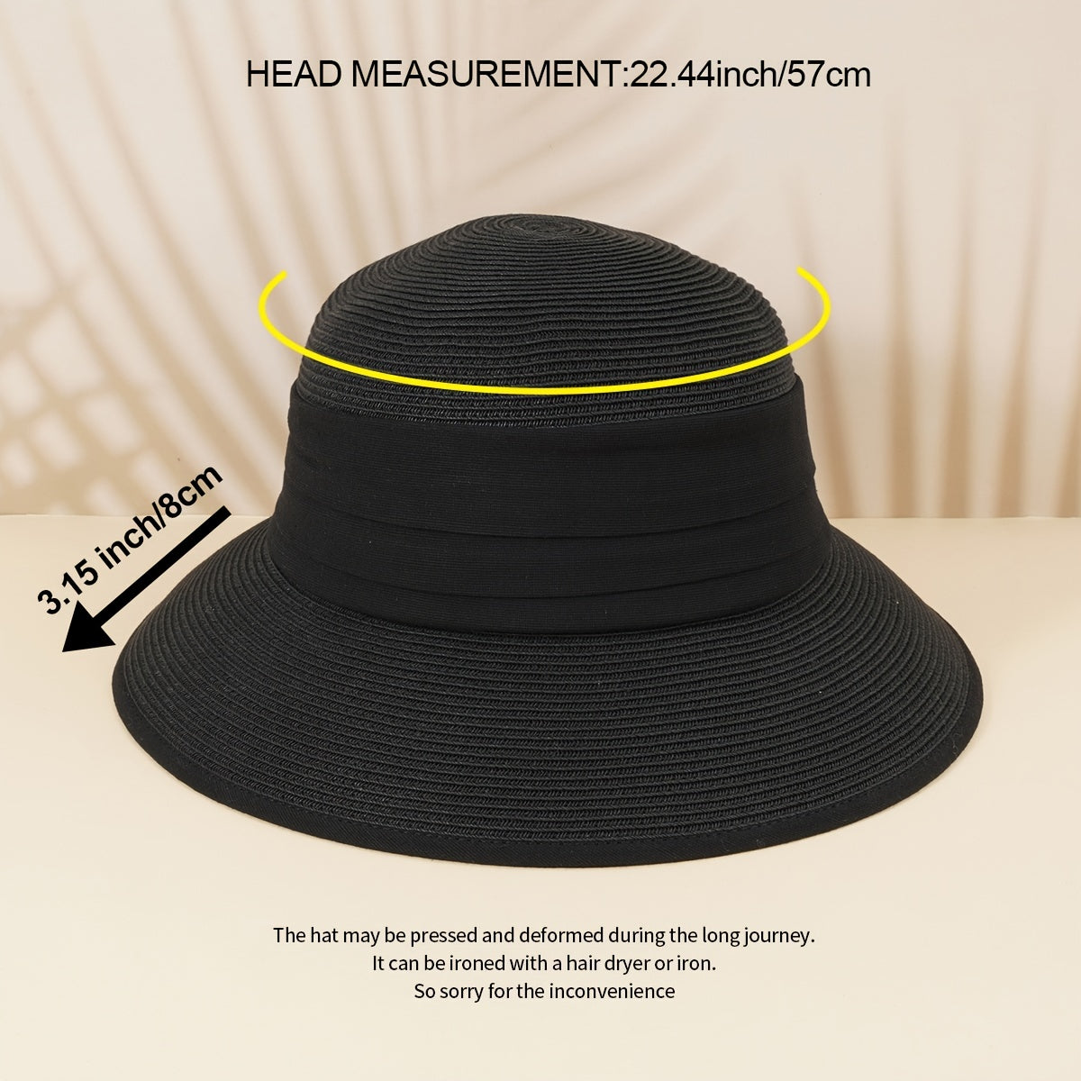 Foldable Bucket Hat Wide Brim Sun Visor Straw Hats Women Beach Fisherman Cap