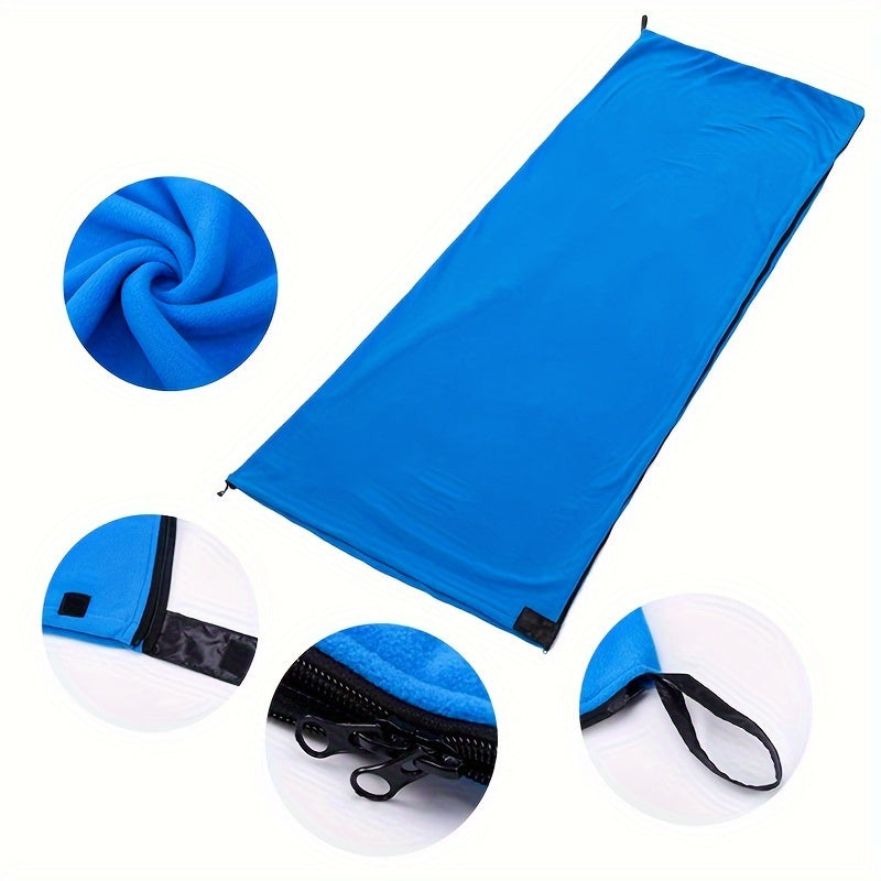Solid Fleece Sleeping Bag Winter Camping Lunch Break